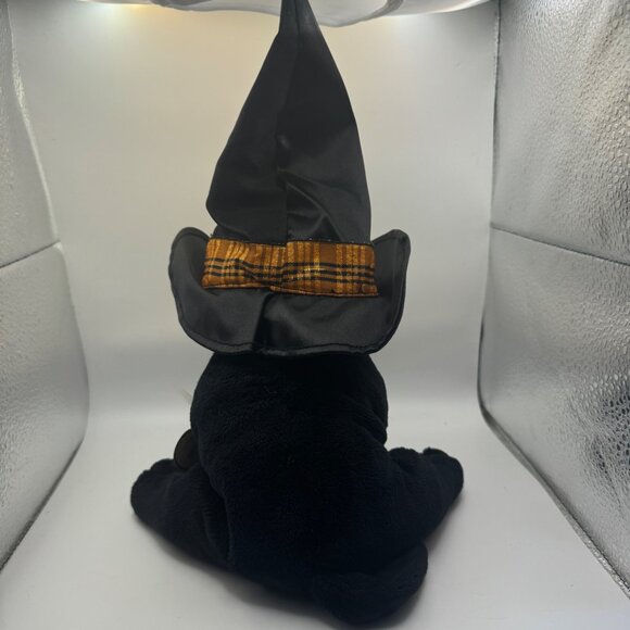 Ty Pluffies Merlin Black Cat Plush Toy With Witch Hat - Picture 6 of 6